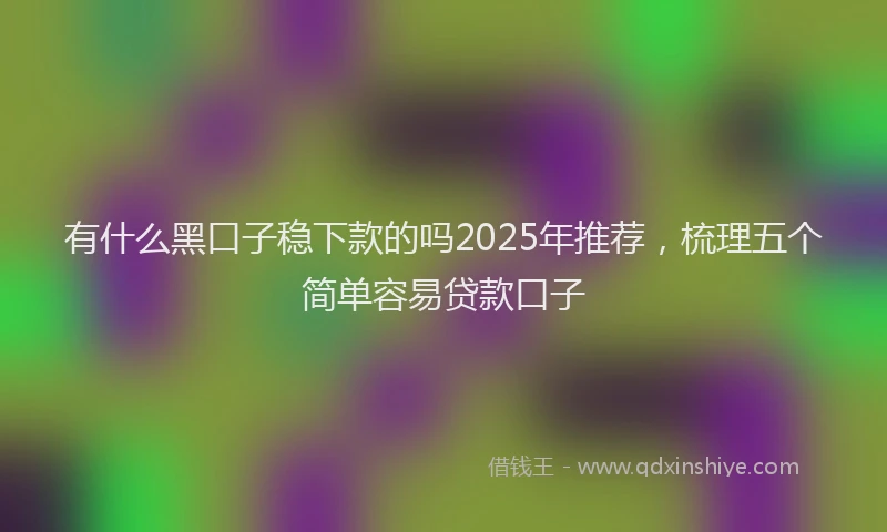 有什么黑口子稳下款的吗2025年推荐，梳理五个简单容易贷款口子