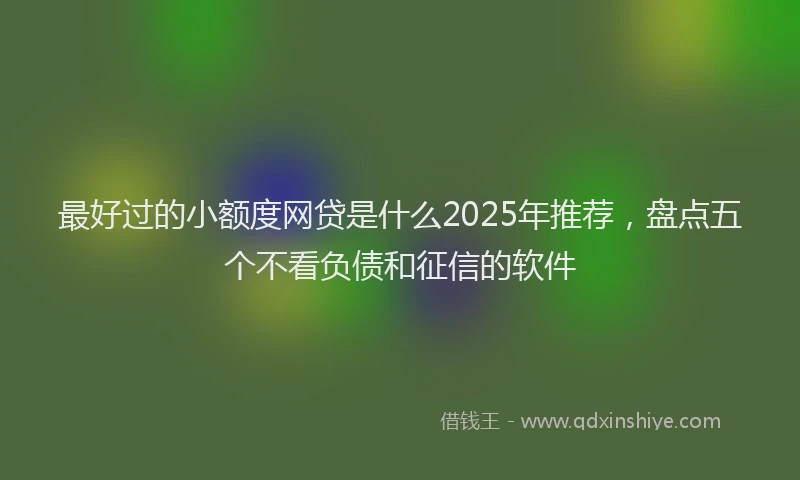 最好过的小额度网贷是什么2025年推荐，盘点五个不看负债和征信的软件