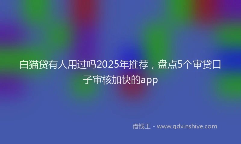 白猫贷有人用过吗2025年推荐，盘点5个审贷口子审核加快的app