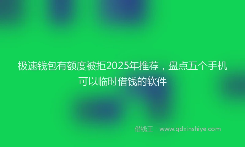极速钱包有额度被拒2025年推荐，盘点五个手机可以临时借钱的软件