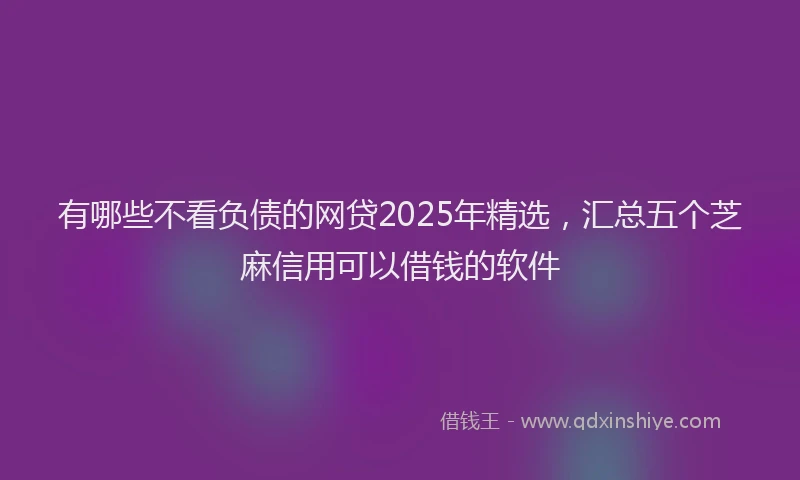有哪些不看负债的网贷2025年精选，汇总五个芝麻信用可以借钱的软件