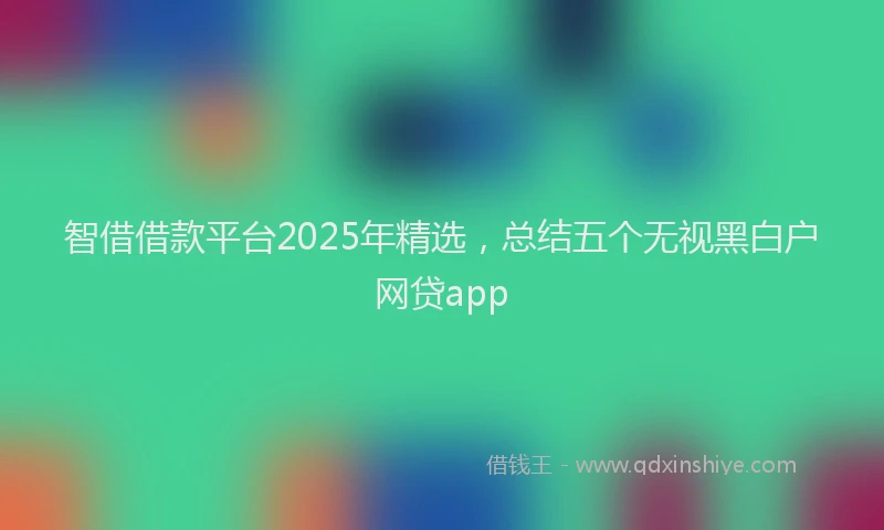 智借借款平台2025年精选，总结五个无视黑白户网贷app