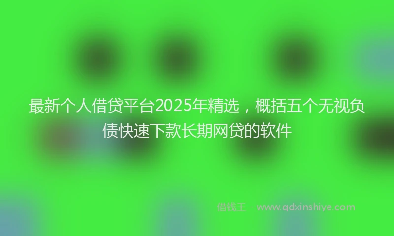 最新个人借贷平台2025年精选，概括五个无视负债快速下款长期网贷的软件