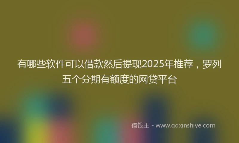 有哪些软件可以借款然后提现2025年推荐，罗列五个分期有额度的网贷平台