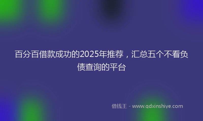 百分百借款成功的2025年推荐，汇总五个不看负债查询的平台