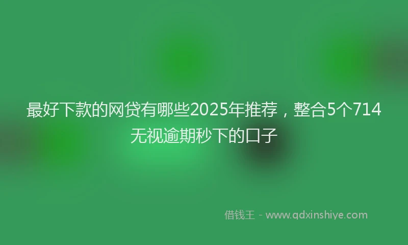 最好下款的网贷有哪些2025年推荐，整合5个714无视逾期秒下的口子