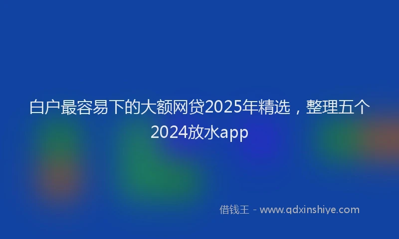白户最容易下的大额网贷2025年精选，整理五个2024放水app