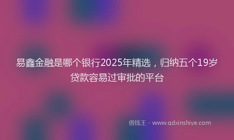 易鑫金融是哪个银行2025年精选，归纳五个19岁贷款容易过审批的平台