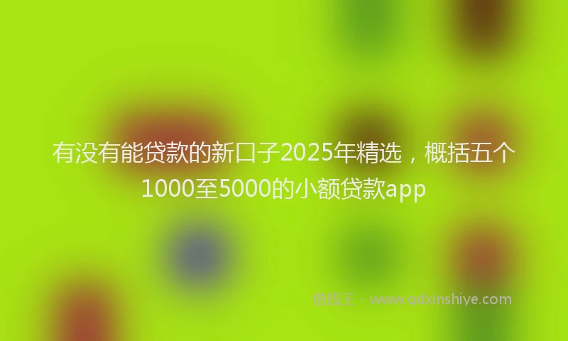 有没有能贷款的新口子2025年精选，概括五个1000至5000的小额贷款app