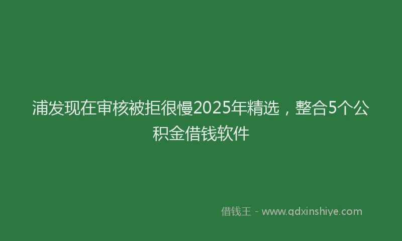浦发现在审核被拒很慢2025年精选，整合5个公积金借钱软件
