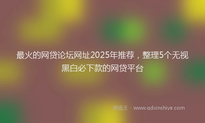最火的网贷论坛网址2025年推荐，整理5个无视黑白必下款的网贷平台