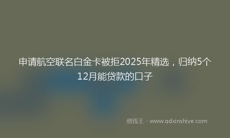 申请航空联名白金卡被拒2025年精选，归纳5个12月能贷款的口子