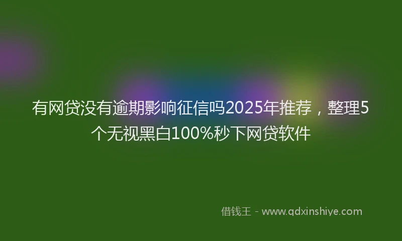 有网贷没有逾期影响征信吗2025年推荐，整理5个无视黑白100%秒下网贷软件