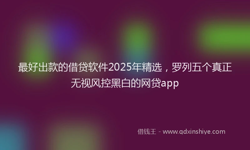 最好出款的借贷软件2025年精选，罗列五个真正无视风控黑白的网贷app