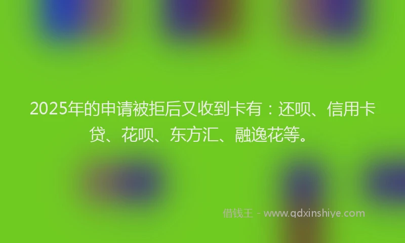 2025年的申请被拒后又收到卡有：还呗、信用卡贷、花呗、东方汇、融逸花等。