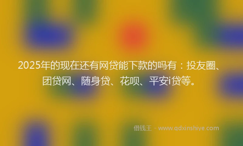 2025年的现在还有网贷能下款的吗有：投友圈、团贷网、随身贷、花呗、平安i贷等。