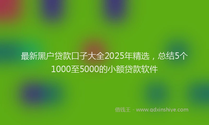 最新黑户贷款口子大全2025年精选，总结5个1000至5000的小额贷款软件