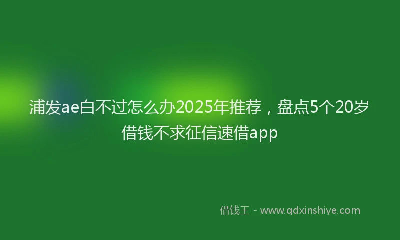 浦发ae白不过怎么办2025年推荐，盘点5个20岁借钱不求征信速借app