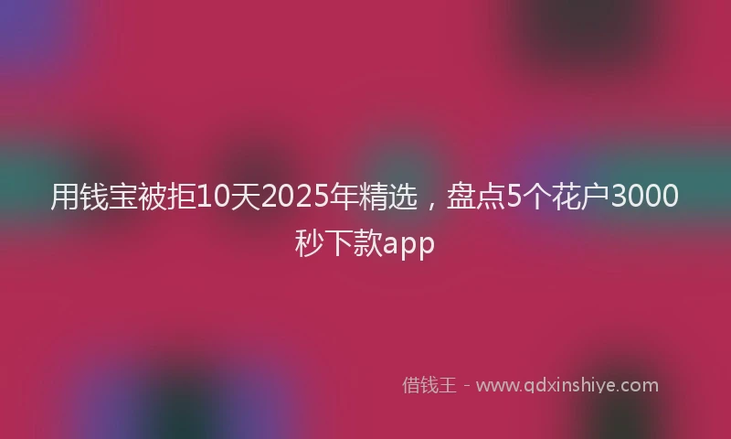 用钱宝被拒10天2025年精选，盘点5个花户3000秒下款app