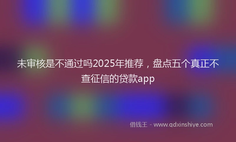 未审核是不通过吗2025年推荐，盘点五个真正不查征信的贷款app