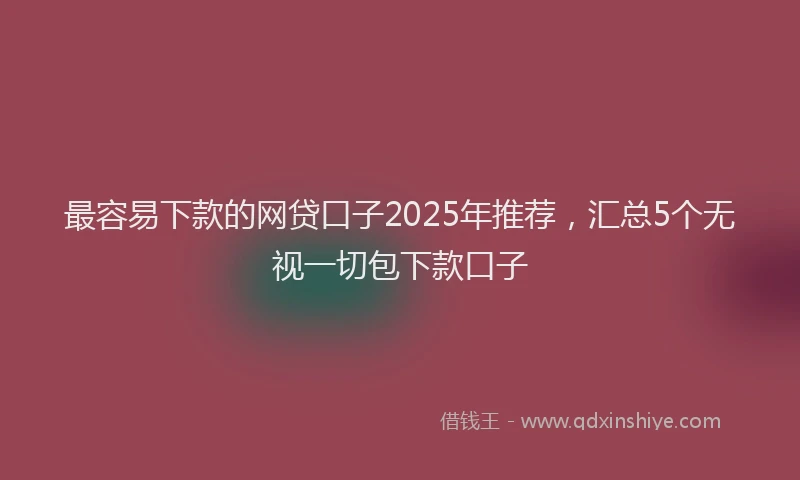 最容易下款的网贷口子2025年推荐，汇总5个无视一切包下款口子