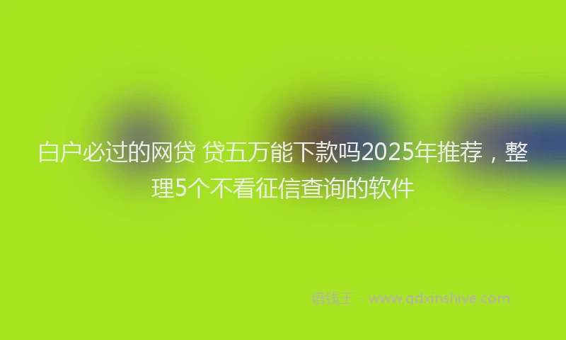 白户必过的网贷 贷五万能下款吗2025年推荐，整理5个不看征信查询的软件