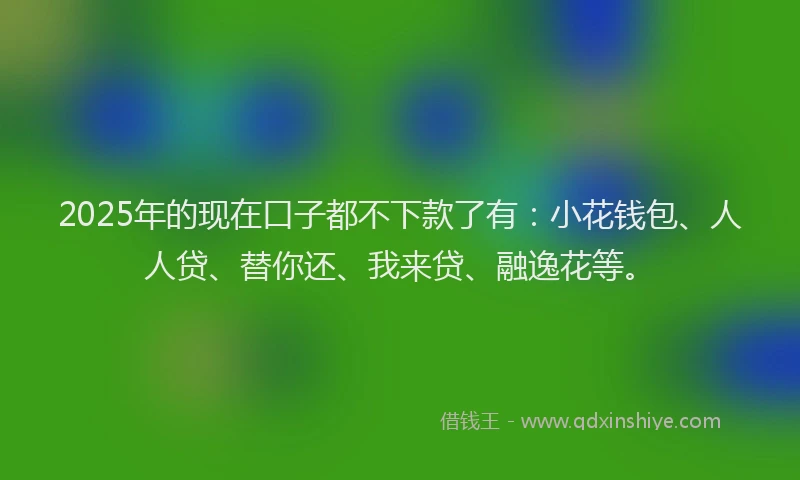 2025年的现在口子都不下款了有：小花钱包、人人贷、替你还、我来贷、融逸花等。