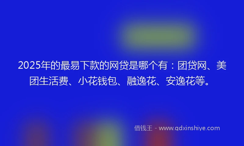 2025年的最易下款的网贷是哪个有：团贷网、美团生活费、小花钱包、融逸花、安逸花等。
