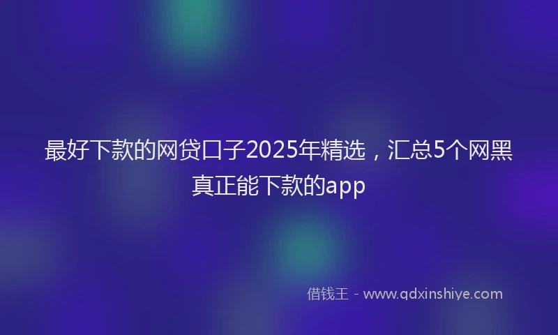 最好下款的网贷口子2025年精选，汇总5个网黑真正能下款的app