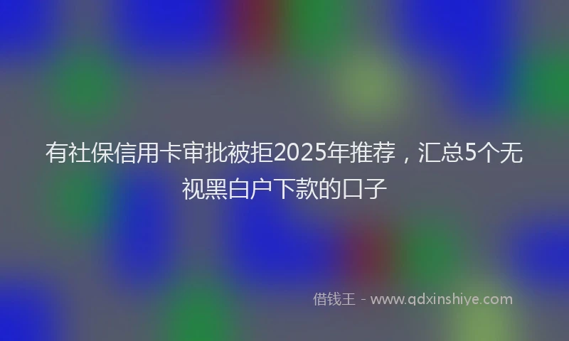 有社保信用卡审批被拒2025年推荐，汇总5个无视黑白户下款的口子