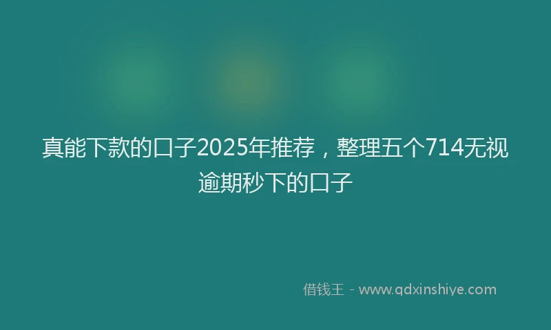 真能下款的口子2025年推荐，整理五个714无视逾期秒下的口子