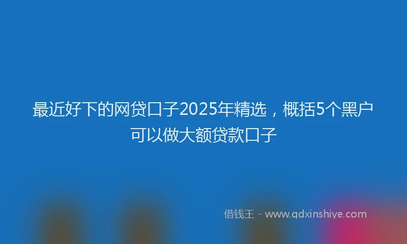 最近好下的网贷口子2025年精选，概括5个黑户可以做大额贷款口子