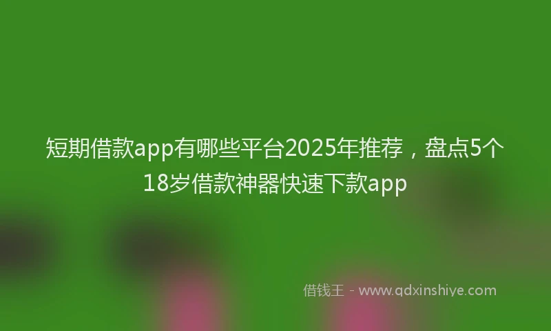 短期借款app有哪些平台2025年推荐，盘点5个18岁借款神器快速下款app