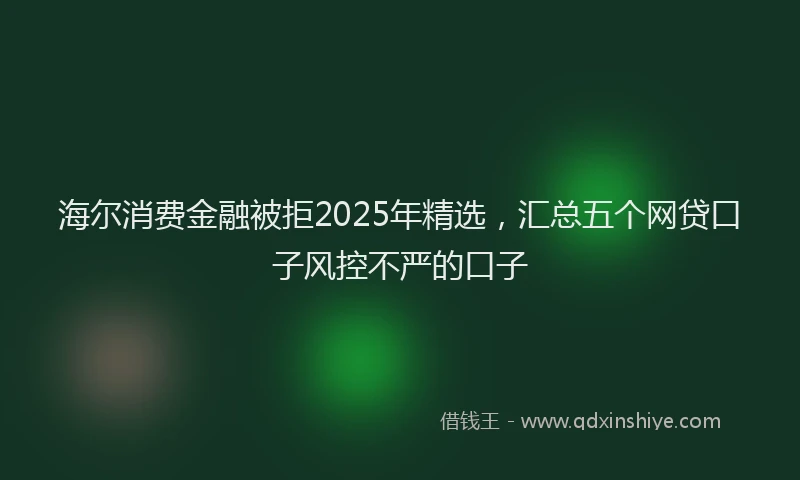 海尔消费金融被拒2025年精选，汇总五个网贷口子风控不严的口子