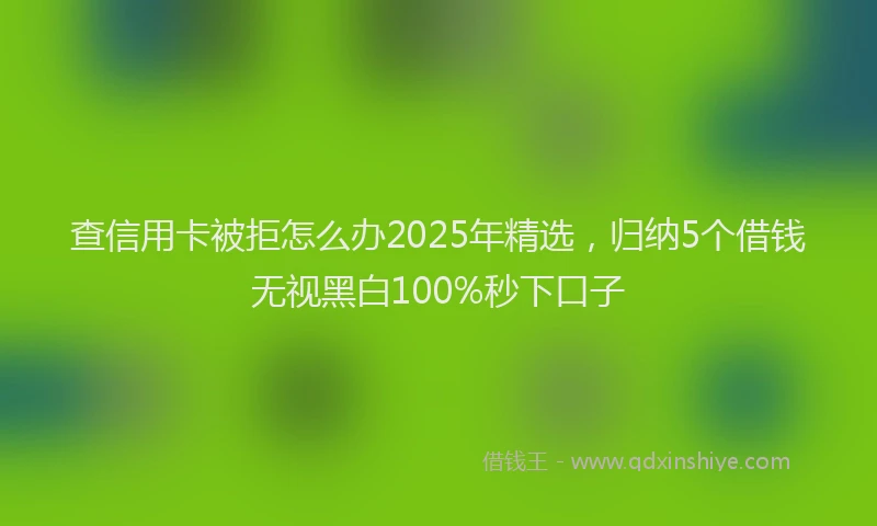 查信用卡被拒怎么办2025年精选，归纳5个借钱无视黑白100%秒下口子