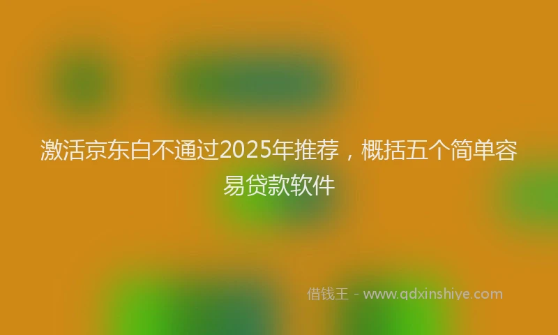 激活京东白不通过2025年推荐，概括五个简单容易贷款软件