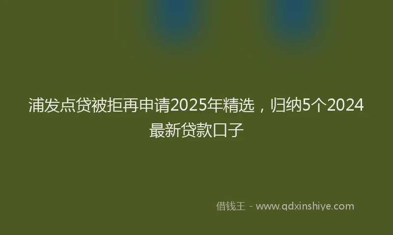 浦发点贷被拒再申请2025年精选，归纳5个2024最新贷款口子