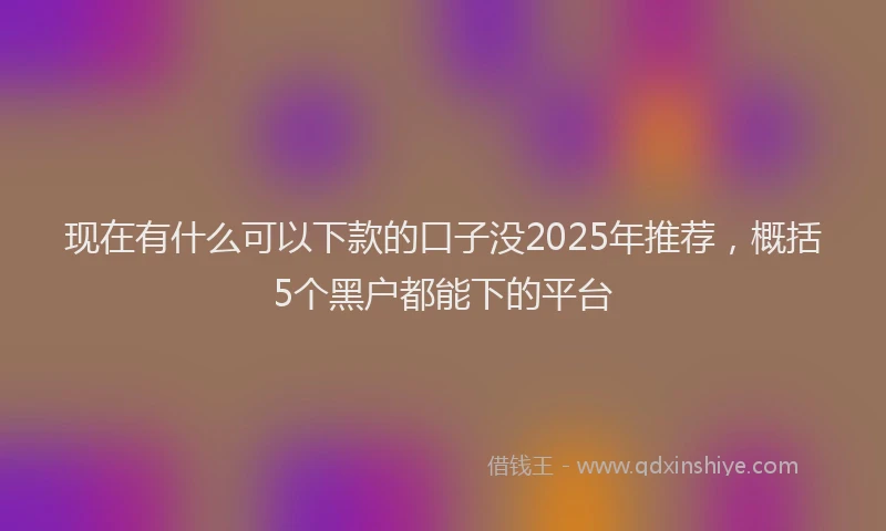 现在有什么可以下款的口子没2025年推荐，概括5个黑户都能下的平台