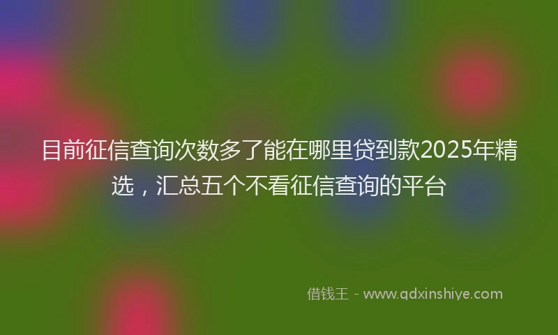 目前征信查询次数多了能在哪里贷到款2025年精选，汇总五个不看征信查询的平台