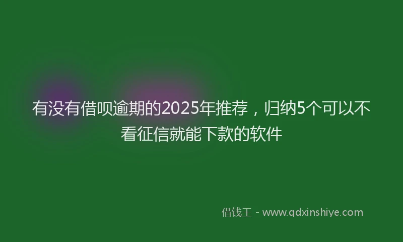 有没有借呗逾期的2025年推荐，归纳5个可以不看征信就能下款的软件