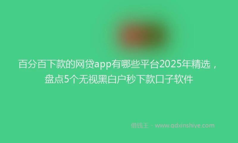 百分百下款的网贷app有哪些平台2025年精选，盘点5个无视黑白户秒下款口子软件