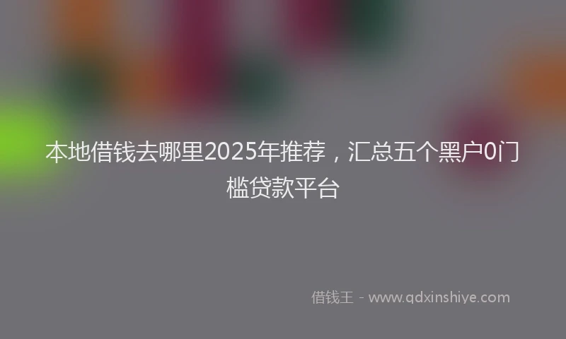 本地借钱去哪里2025年推荐，汇总五个黑户0门槛贷款平台