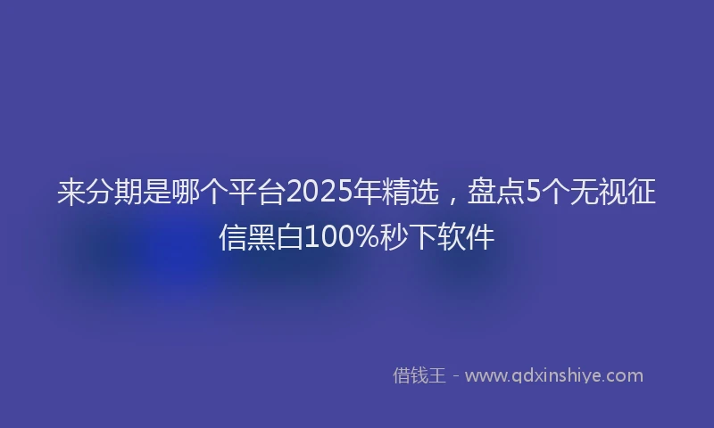 来分期是哪个平台2025年精选，盘点5个无视征信黑白100%秒下软件