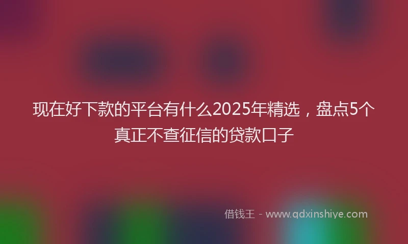 现在好下款的平台有什么2025年精选，盘点5个真正不查征信的贷款口子