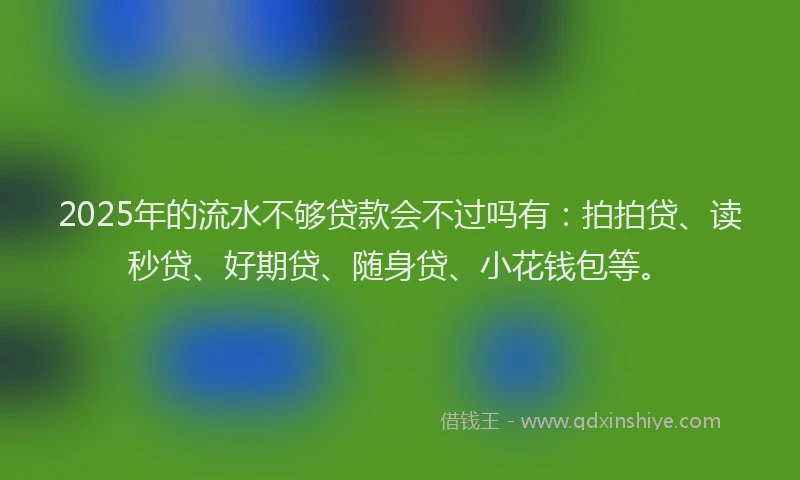 2025年的流水不够贷款会不过吗有：拍拍贷、读秒贷、好期贷、随身贷、小花钱包等。