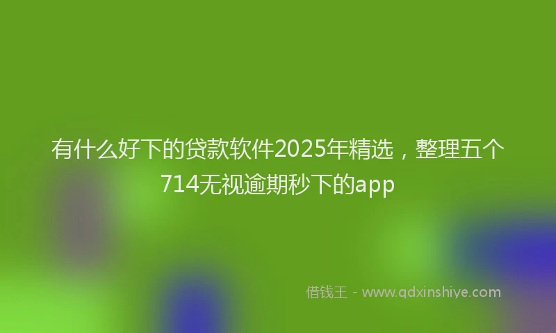 有什么好下的贷款软件2025年精选，整理五个714无视逾期秒下的app