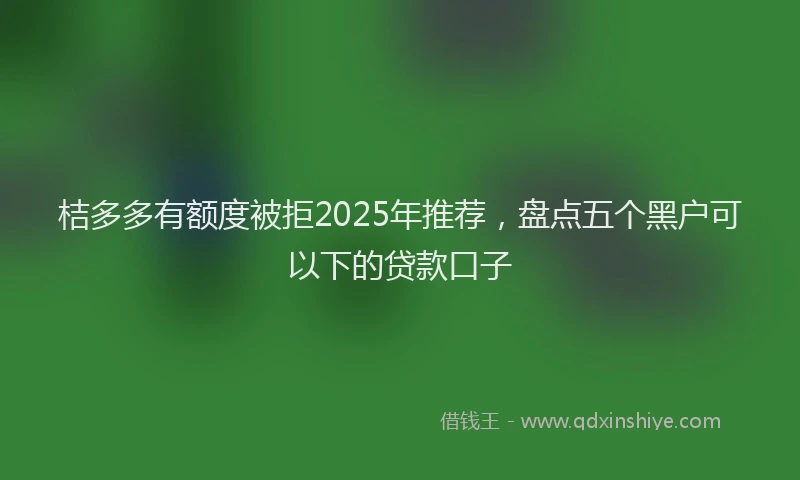 桔多多有额度被拒2025年推荐，盘点五个黑户可以下的贷款口子