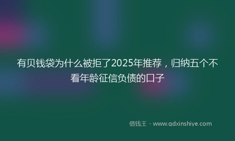 有贝钱袋为什么被拒了2025年推荐，归纳五个不看年龄征信负债的口子