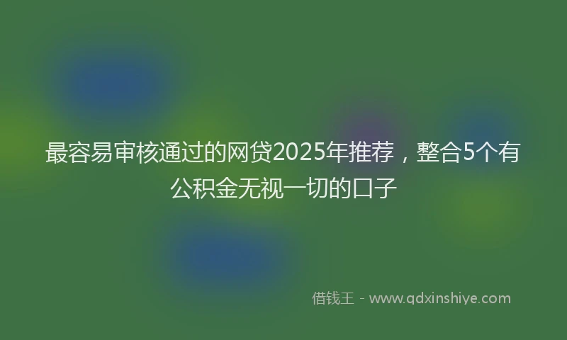 最容易审核通过的网贷2025年推荐，整合5个有公积金无视一切的口子