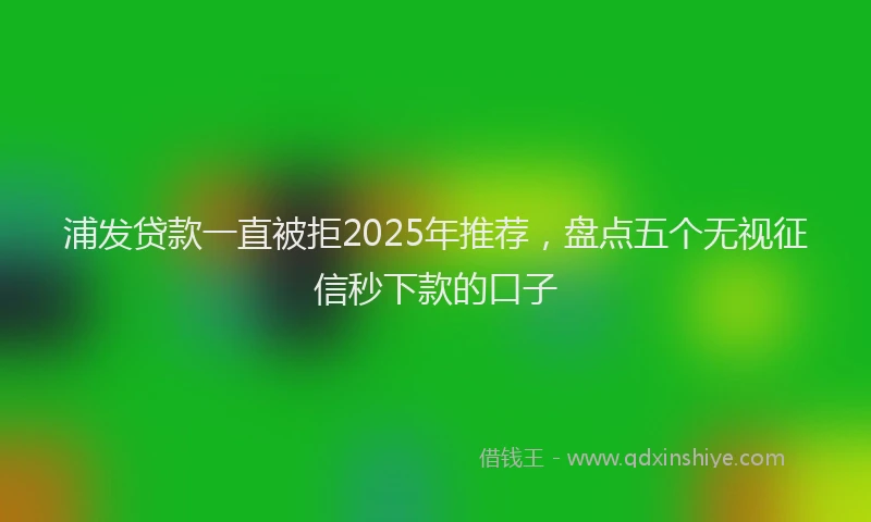浦发贷款一直被拒2025年推荐，盘点五个无视征信秒下款的口子